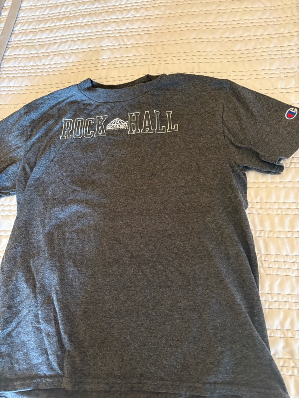 Champion Authentic Rock and Roll Hall of Fame Heather Gray Graphic Tee